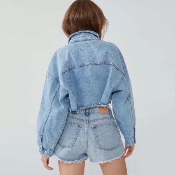 Zara Cropped Denim Jacket - Picture 14 of 15